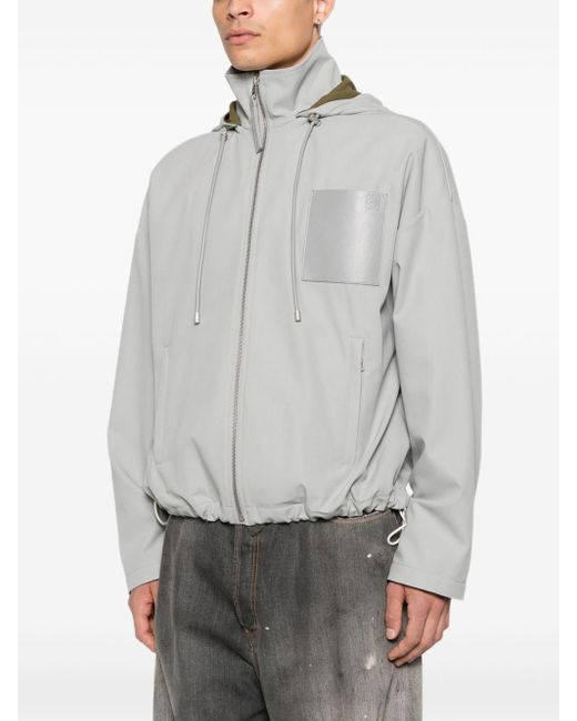 Loewe Gray Cotton Hooded Jacket for men