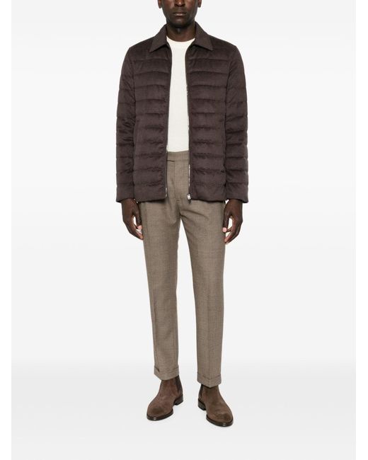 Herno Brown Zipped Down Jacket for men