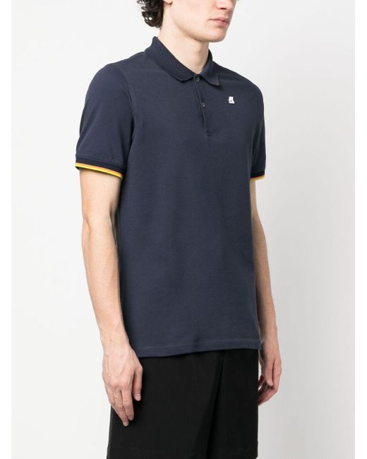 K-Way Blue Polo Shirt With Logo for men