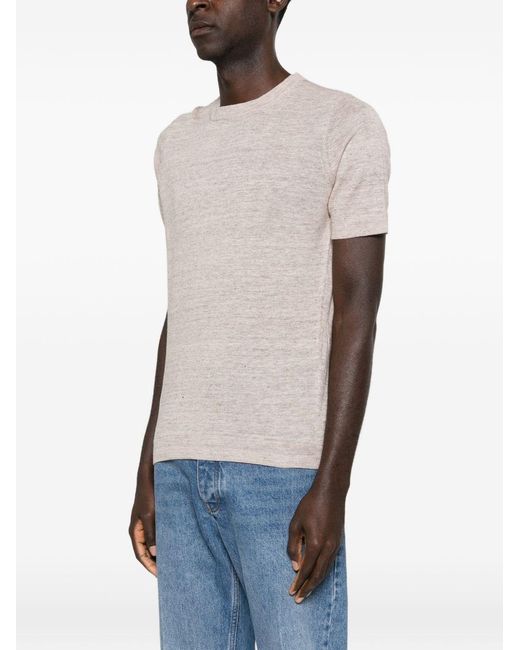 Brunello Cucinelli White Linen Blend Sweater for men