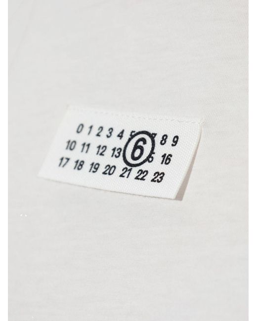 MM6 by Maison Margiela White Logo Cotton T-Shirt