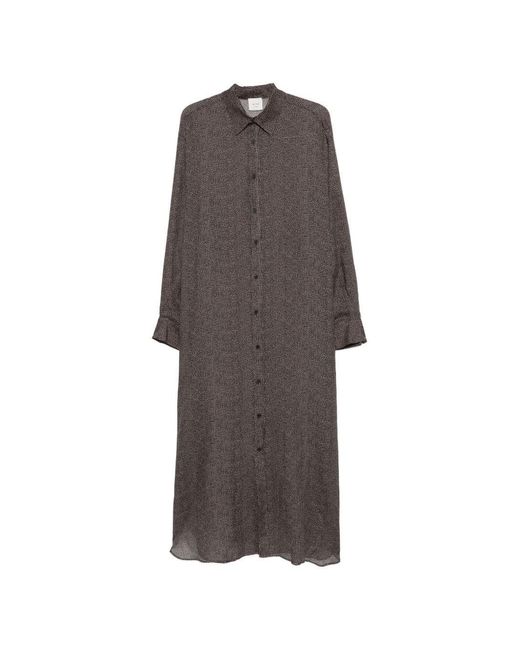 Alysi Gray Chemisier Long Dress