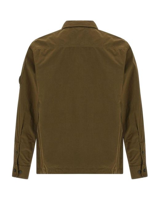 C P Company Green Organic Cotton Overshirt for men
