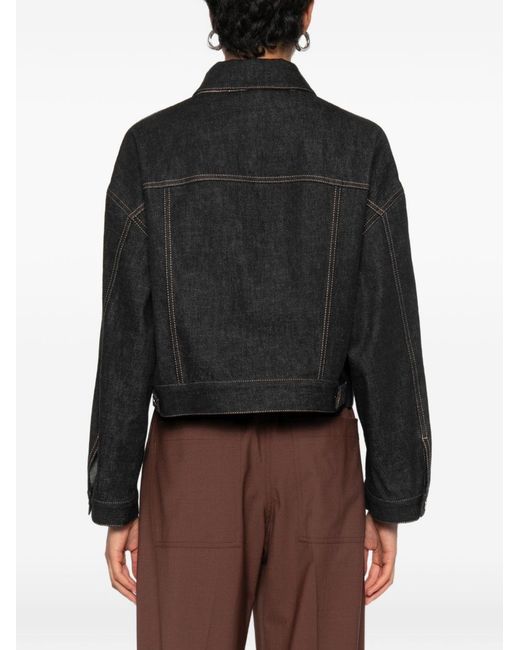 Brunello Cucinelli Black Denim Cotton Jacket
