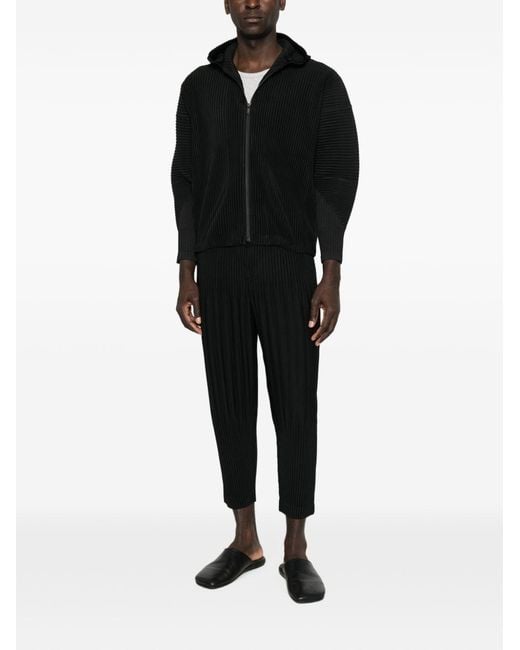 Homme Plissé Issey Miyake Black Pleated Trousers for men