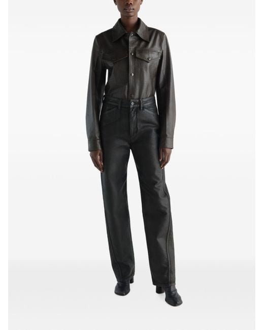 Lemaire Gray Leather Trousers