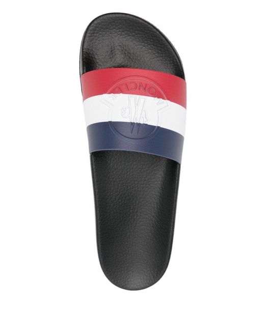 Moncler White Logo Slipper for men