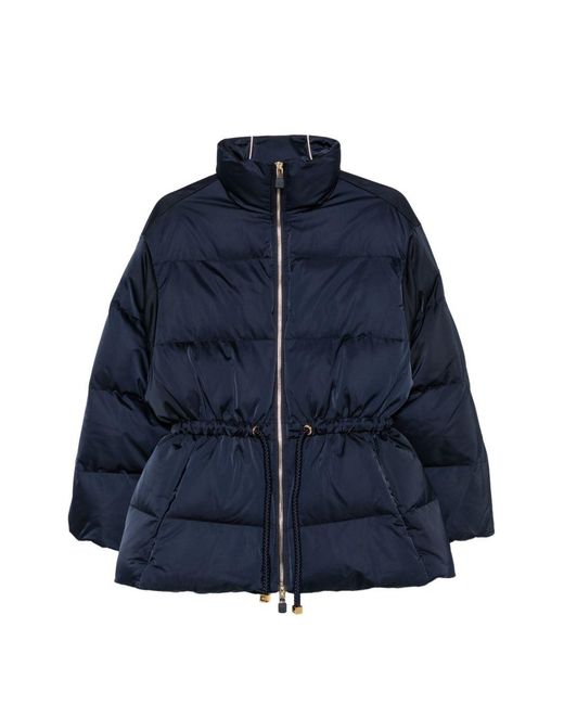 Elisabetta Franchi Blue Short Down Jacket