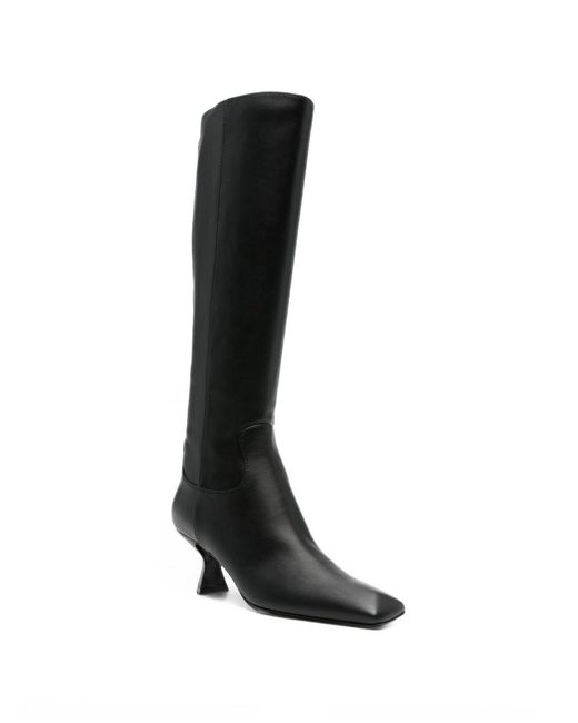 Sergio Rossi Black Leather Heel Boots