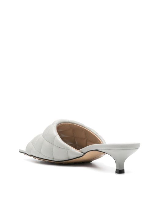 Bottega Veneta White Padded Leather Mules