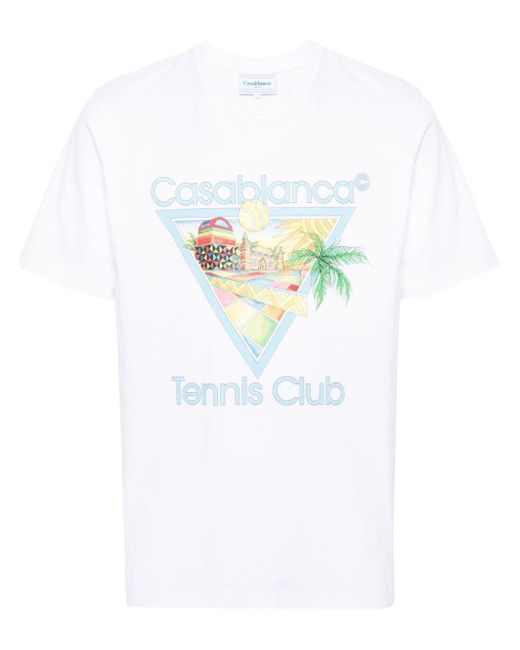 T-shirt Afro Cubism Tennis Club di Casablancabrand in White da Uomo