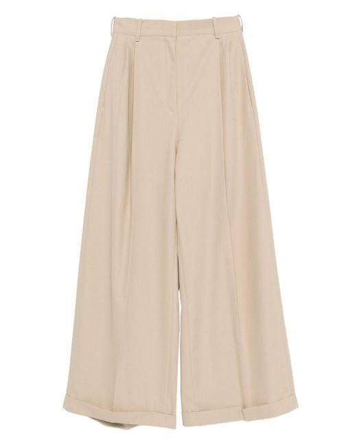 Loewe Natural Wide-Leg Cotton Trousers