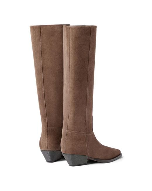 Brunello Cucinelli Brown Leather Boots