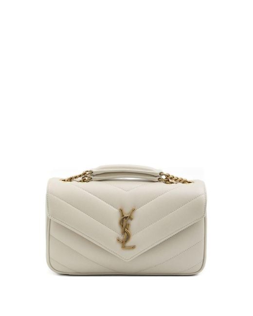Saint Laurent White Loulou Small Leather Shoulder Bag