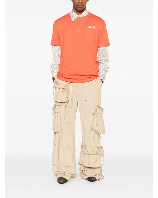 Loewe Orange Logo Cotton T-Shirt for men