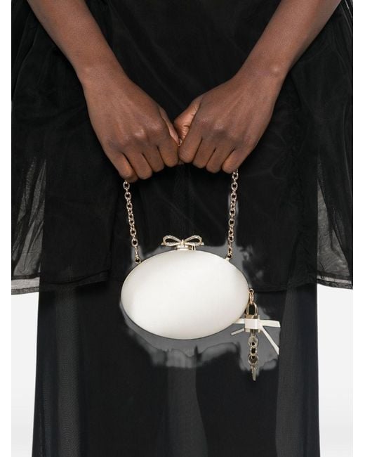 Self-Portrait White Satin Clutch