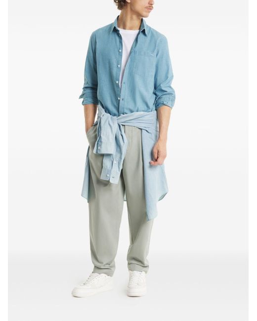 Maison Kitsuné Blue Profile Fox Cotton Shirt for men