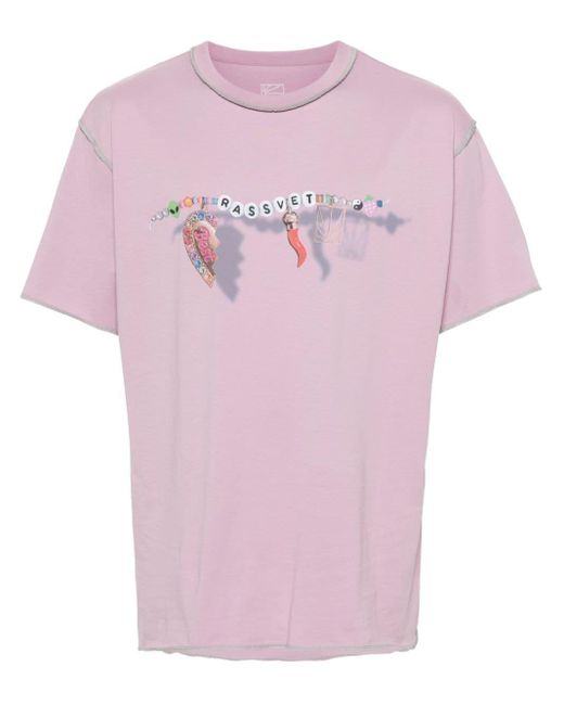 Rassvet (PACCBET) Pink Logo-print Cotton T-shirt for men