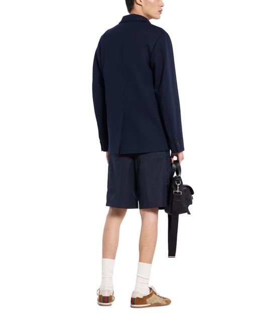 Gucci Blue Single-Breasted Cotton Jersey Jacket for men