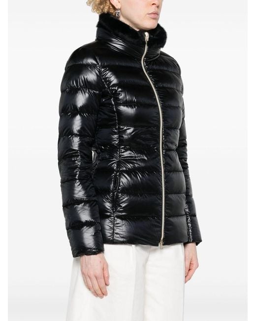 Herno Black Belted High-Neck Down Jacket