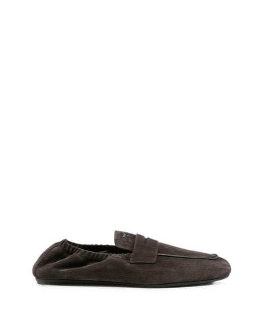 Prada White Shuffle Leather Loafers for men