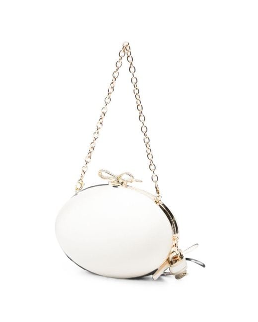 Self-Portrait White Satin Clutch