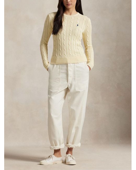 Polo Ralph Lauren White Cable Knit Sweater