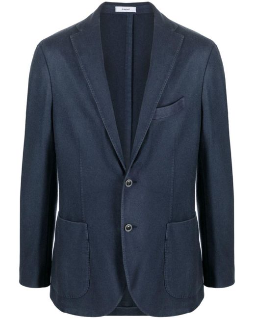 Boglioli Blue Single-breasted Cashmere Jacket for men