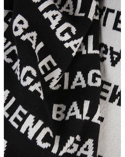 Balenciaga Black Scarf With Logo for men