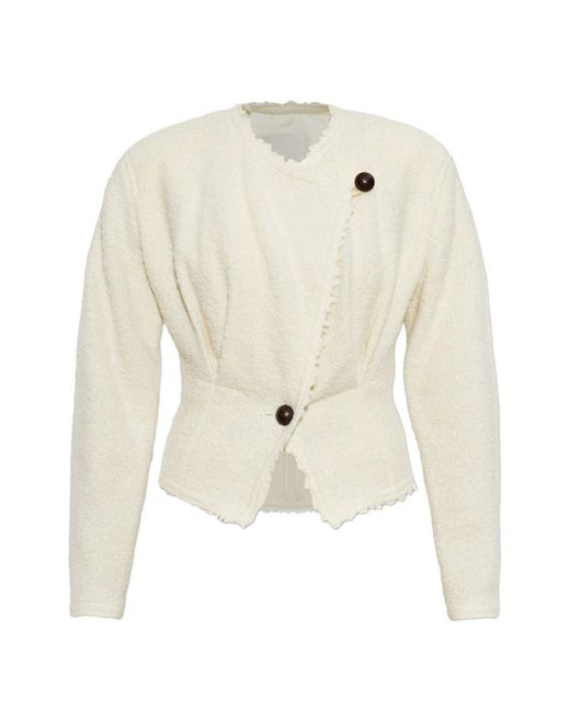 Isabel Marant White Suna Wool Blend Jacket