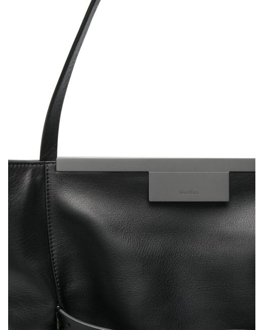 Max Mara Black Leather Clutch Bag