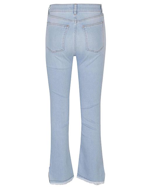 Liviana Conti Blue Flared Denim Cropped Jeans