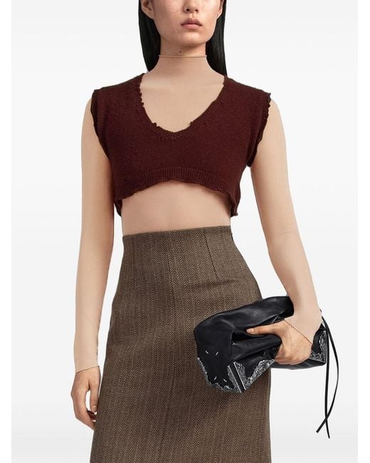 Maison Margiela Purple Cotton Cropped Top