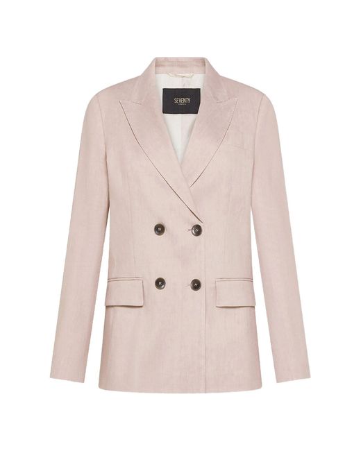Seventy Natural Double-Breasted Blazer