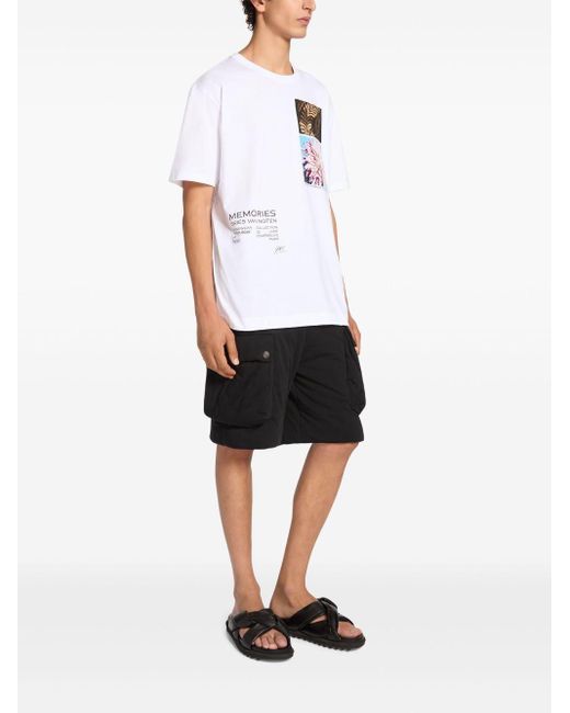 Dries Van Noten White Short Sleeve Graphic Print Crew Neck T-Shirt for men