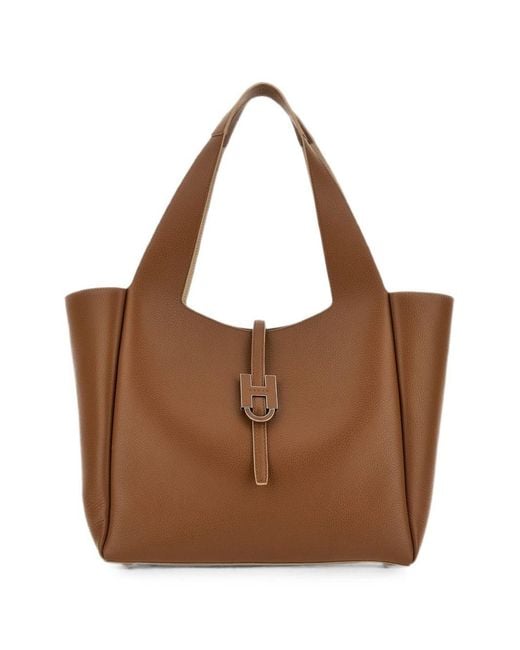 Hogan Brown Trend Leather Tote