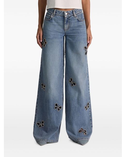 Alice + Olivia Blue Cutout Denim Jeans