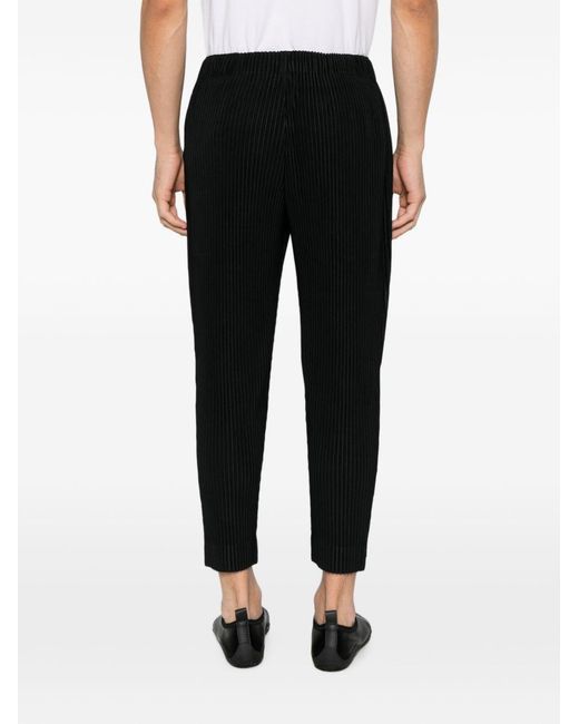 Homme Plissé Issey Miyake Black Pleated Trousers for men