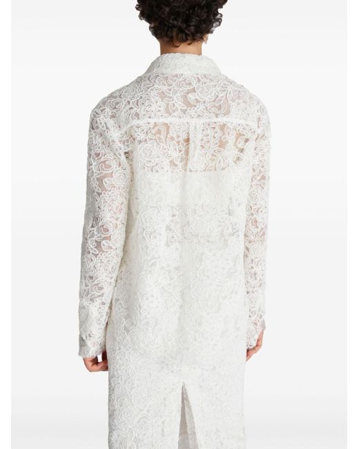 Ermanno Scervino White Chantilly-lace Cotton Shirt