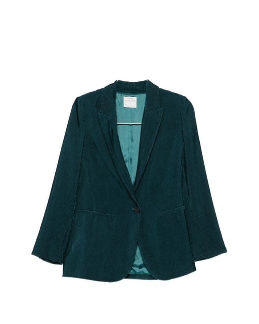 Forte_forte Green Velvet Single-Breasted Jacket
