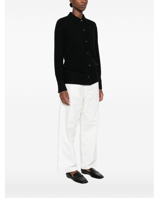 Totême Black Cashmere Shirt