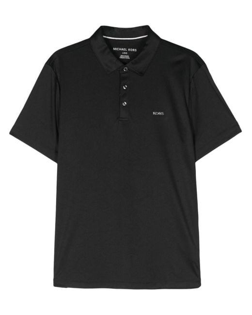 Michael Kors Black Logo-lettering Polo Shirt for men