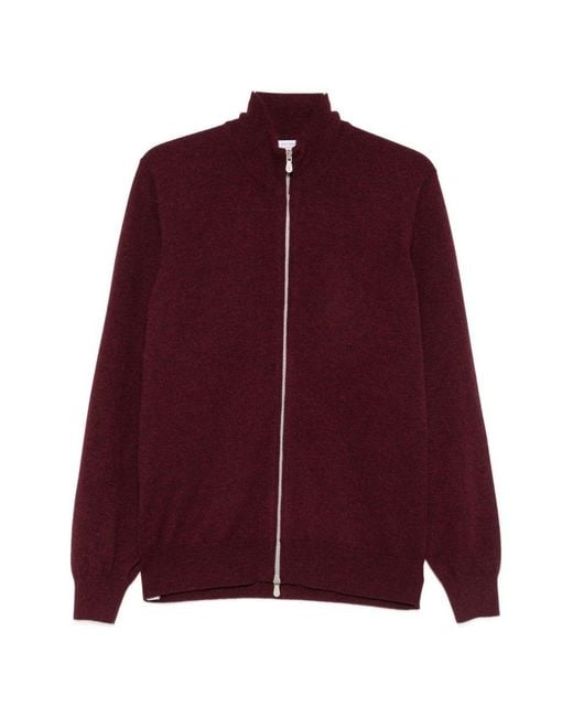 Brunello Cucinelli Purple Cashmere Zipped Cardigan for men