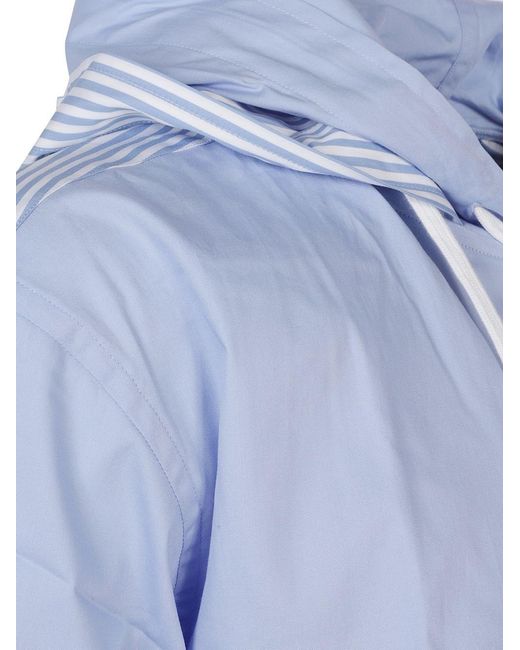 Comme des Garçons Blue Hooded Shirt for men