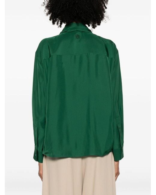 Loewe Green Silk Draped Shirt