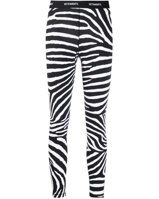 Vetements Logo Zebra-print leggings in 