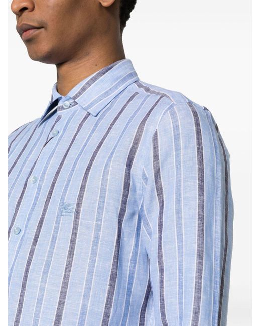 Etro Blue Striped Shirt for men