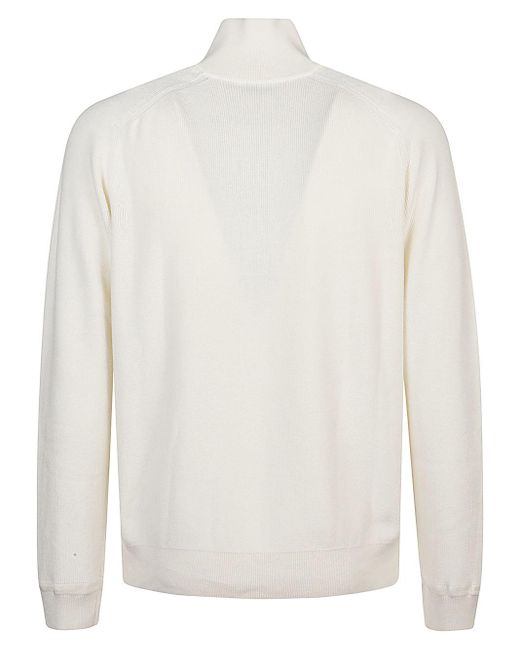 Moncler White Turtleneck With Zip for men