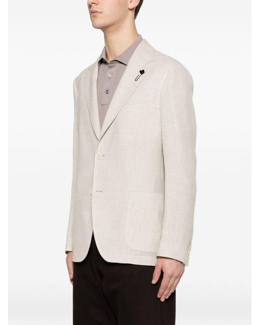 Lardini White Wool And Linen Blazer for men