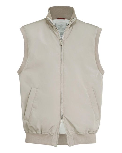 Brunello Cucinelli Gray Down Vest for men